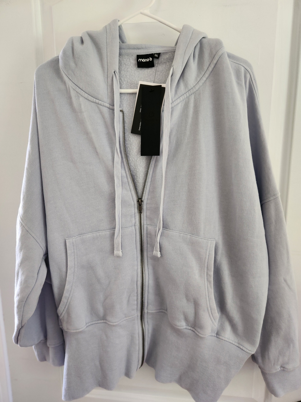 Monob Lavender Gray Zip-Up Hoodie Jacket